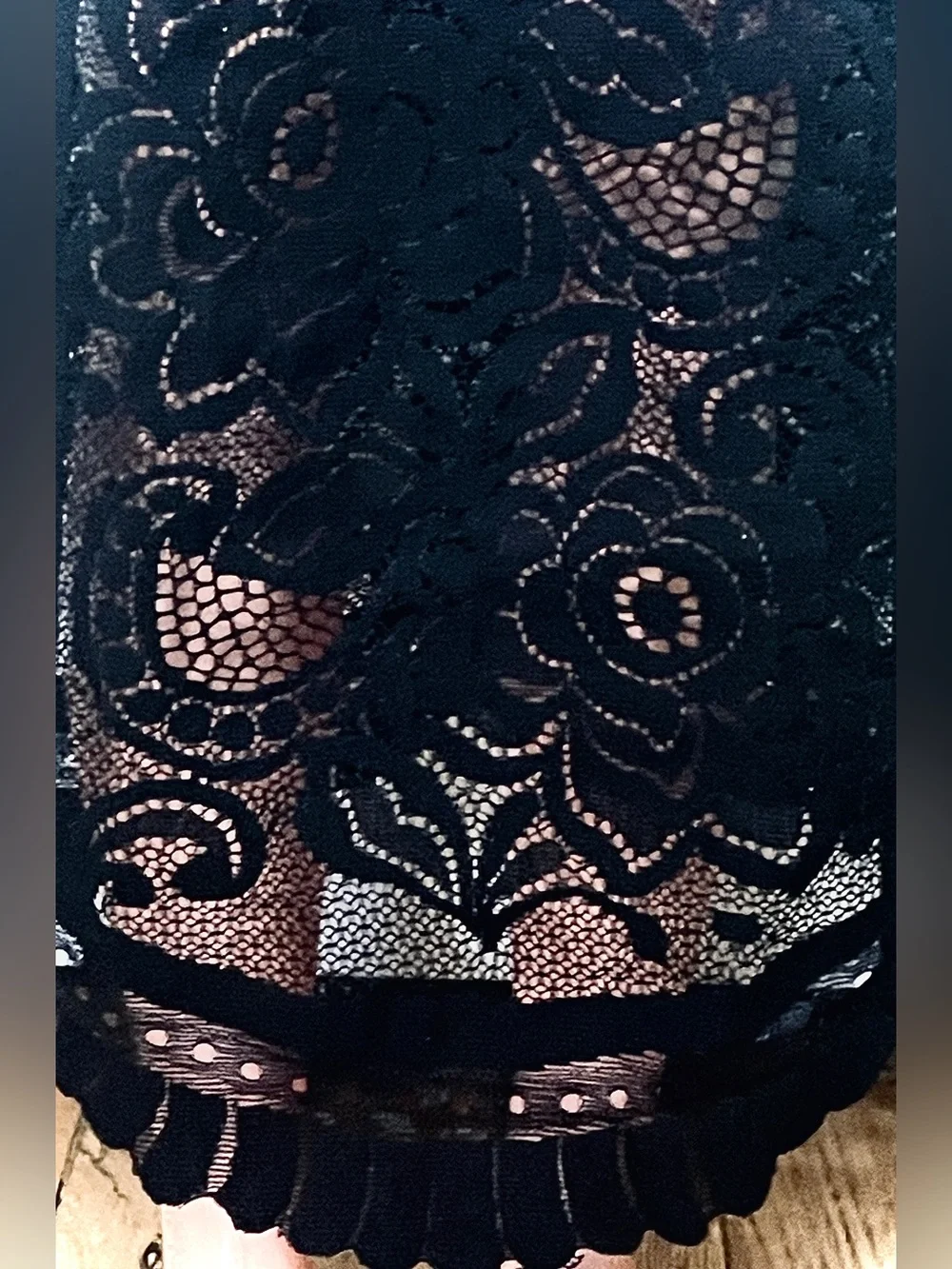 Black top and long black lace skirt. For My Size Barbie Doll. New, Nice